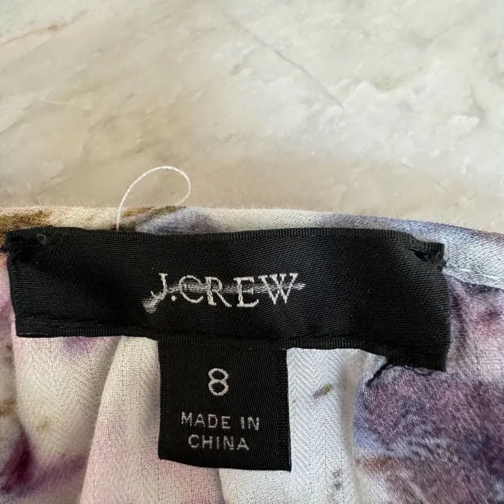 J. Crew Flora Obscura X cinched-waist top in kaleidoscope floral cotton size 8 - Picture 5 of 8